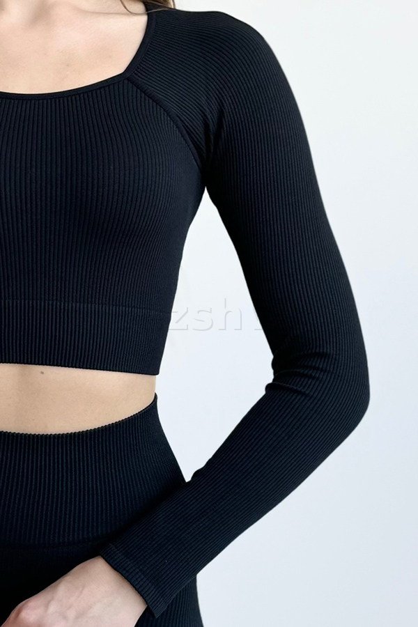 Безшовна кофта у рубчик оптом GIULIA CROP TOP RIB