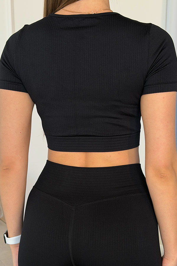 Безшовна футболка у рубчик оптом KOLGOTOFF Crop T-Shirt DEFINE RIBBED LUXE