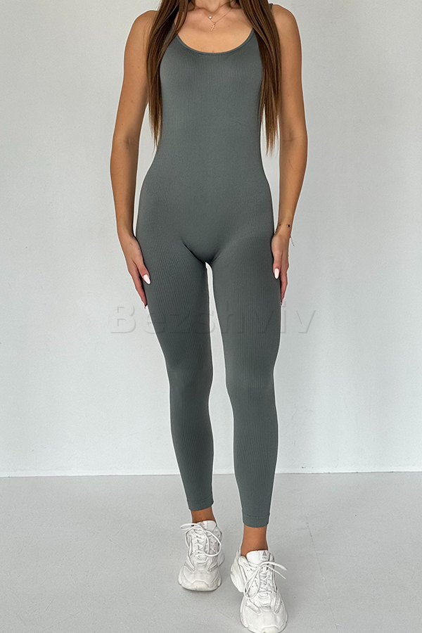 Безшовний комбінезон оптом NTF Jumpsuit RIB Long