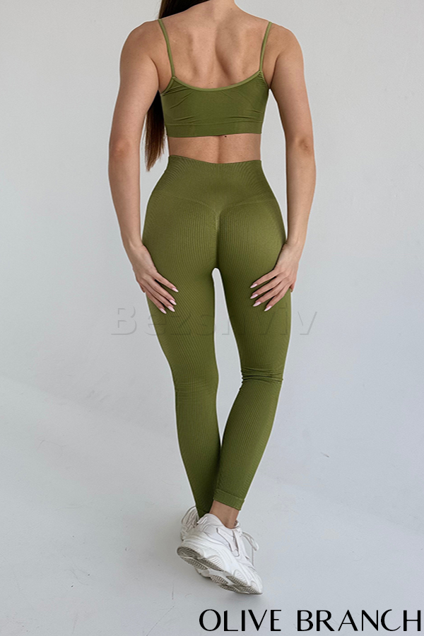 Легінси безшовні в рубчик з пуш-ап оптом GIULIA Leggings RIB