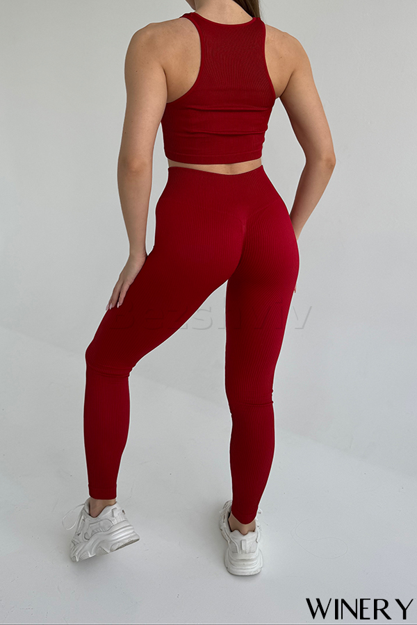 Легінси безшовні в рубчик з пуш-ап оптом GIULIA Leggings RIB