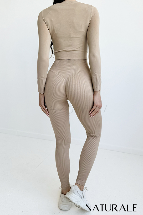 Легінси безшовні в рубчик з пуш-ап оптом GIULIA Leggings RIB