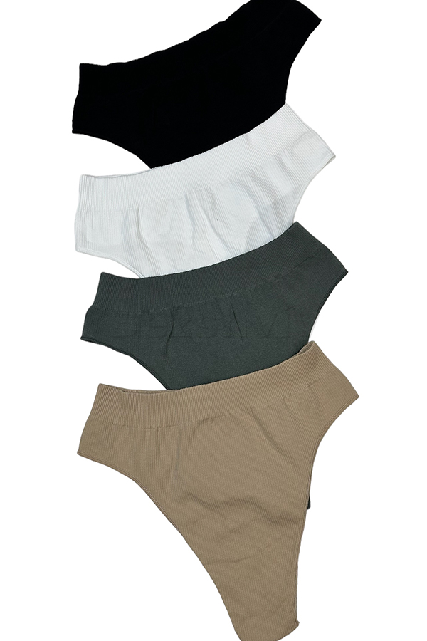 Трусики безшовні стрінг у рубчик оптом NTF String briefs RIB