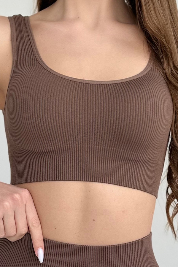 Топ жіночий безщовний в рубчик оптом KOLGOTOFF Top Basic RIBBED