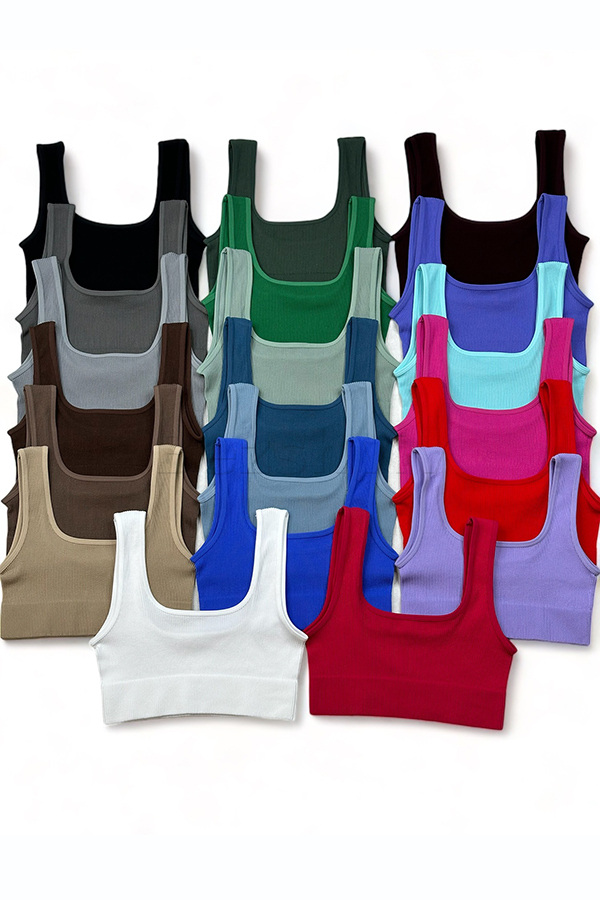 Топ жіночий безщовний в рубчик оптом KOLGOTOFF Top Basic RIBBED