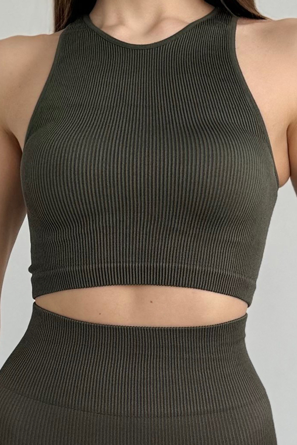 Топ безшовний в рубчик оптом NTF Halter TOP Rib