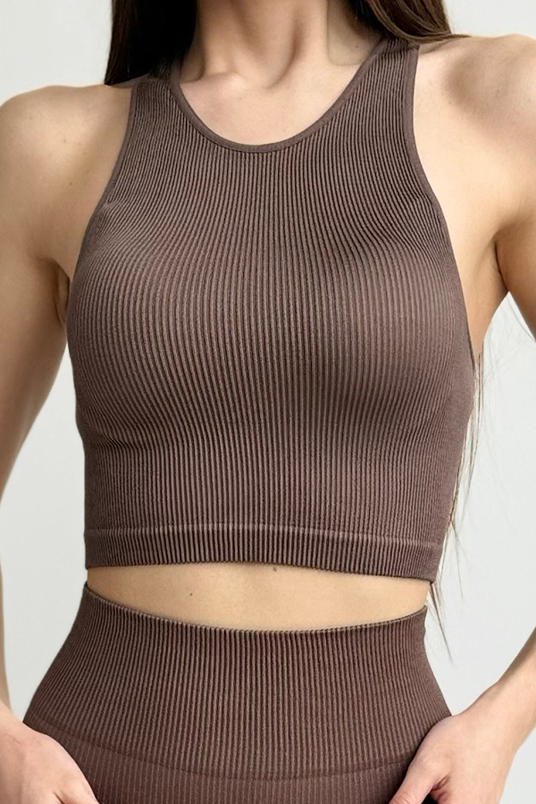 Топ безшовний в рубчик оптом NTF Halter TOP Rib