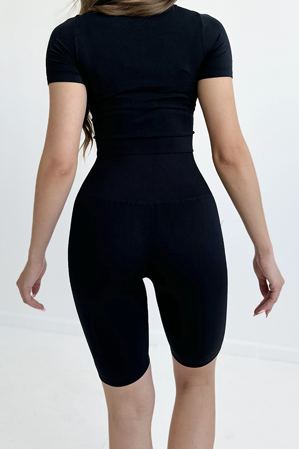 Бесшовные велосипедки оптом с широким поясом GIULIA Tracks Energy